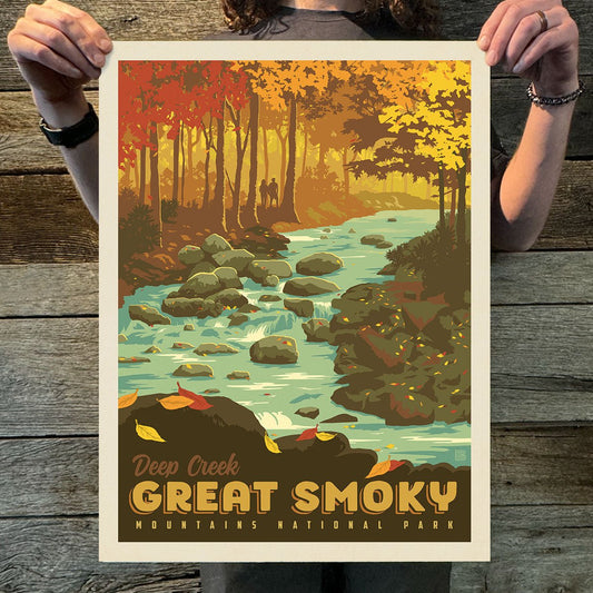 Great Smoky Mountains National Park: Deep Creek (63 National Parks) Art Print - Wander Together Outfitters