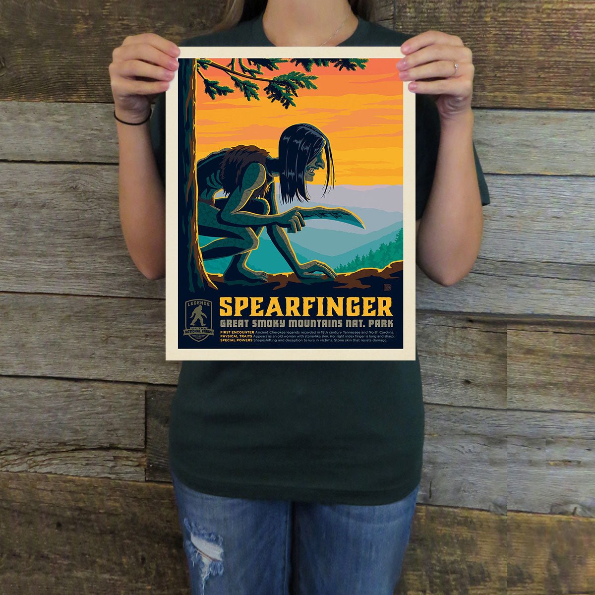 Great Smoky Mountains National Park: Spearfinger (Legends & Monsters) Art Print - Wander Together Outfitters
