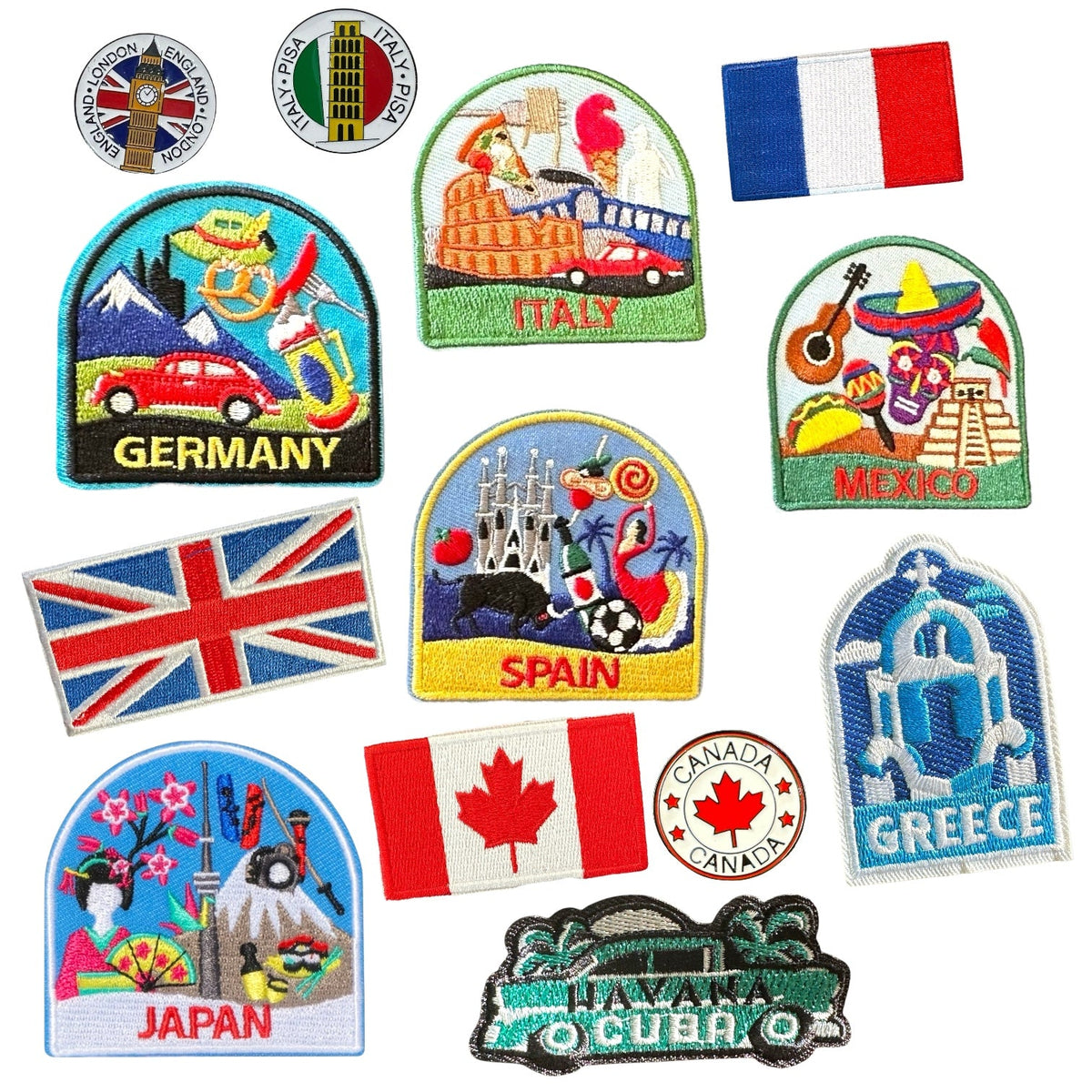 Greece Themed Iron On Patches (Various) - Wander Together Outfitters