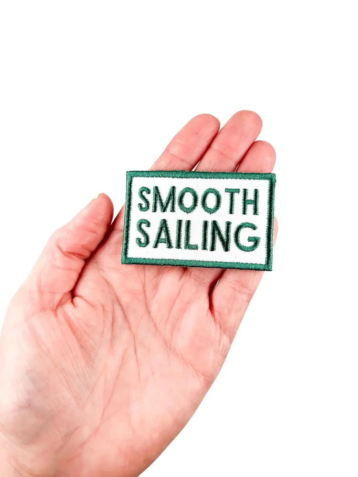 Green Smooth Sailing Embroidered Iron On Patch - Wander Together Outfitters