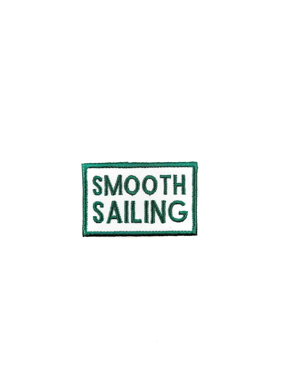 Green Smooth Sailing Embroidered Iron On Patch - Wander Together Outfitters