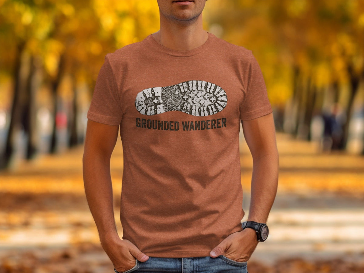 “Grounded Wanderer” Boot Print Vintage Unisex Outdoor Apparel - Wander Together Outfitters