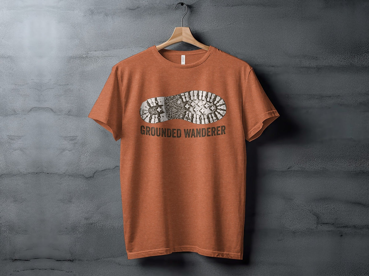 “Grounded Wanderer” Boot Print Vintage Unisex Outdoor Apparel - Wander Together Outfitters