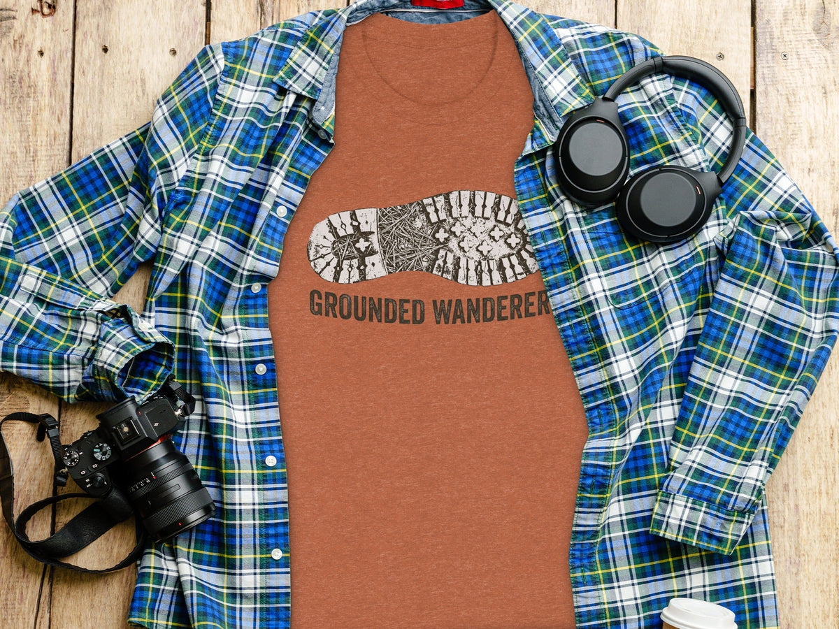 “Grounded Wanderer” Boot Print Vintage Unisex Outdoor Apparel - Wander Together Outfitters