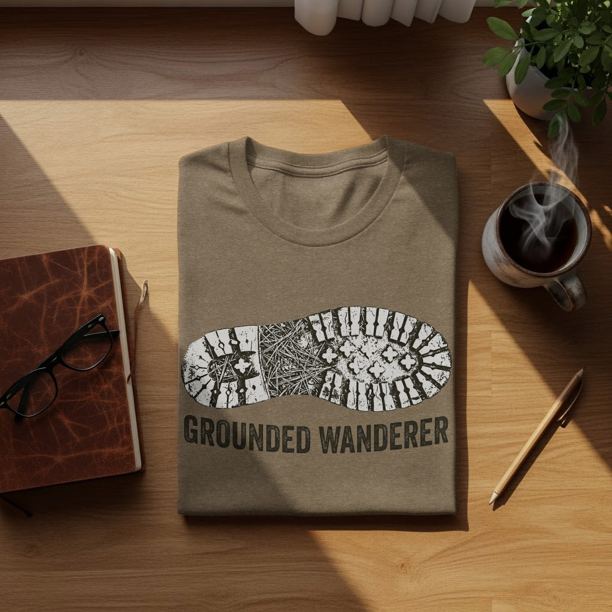“Grounded Wanderer” Boot Print Vintage Unisex Outdoor Apparel - Wander Together Outfitters