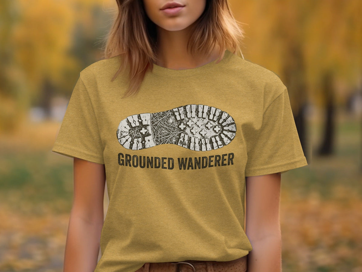 “Grounded Wanderer” Boot Print Vintage Unisex Outdoor Apparel - Wander Together Outfitters