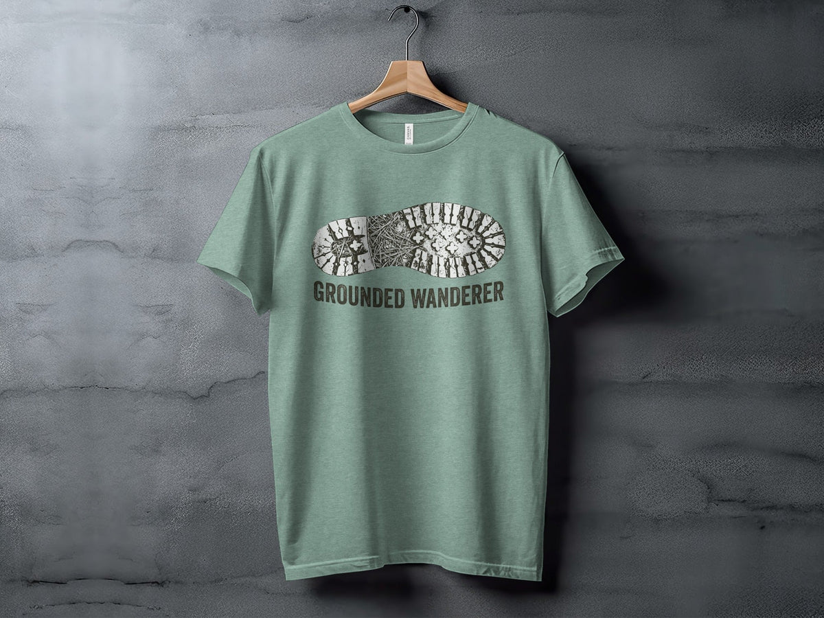 “Grounded Wanderer” Boot Print Vintage Unisex Outdoor Apparel - Wander Together Outfitters