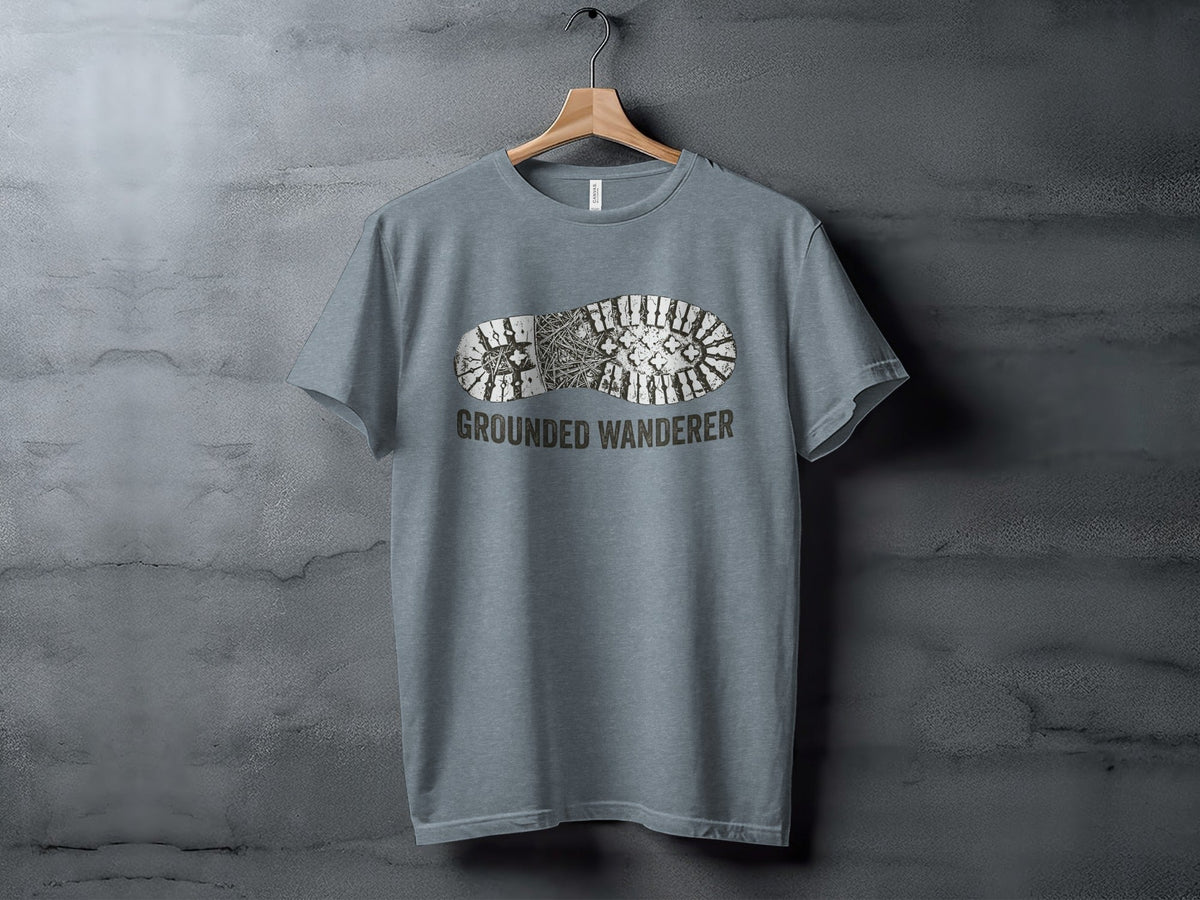 “Grounded Wanderer” Boot Print Vintage Unisex Outdoor Apparel - Wander Together Outfitters
