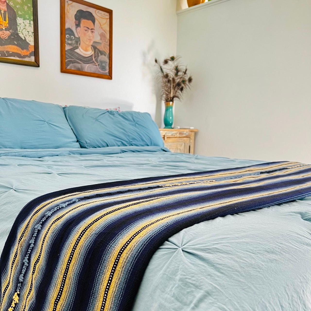 Hacienda Sarape Striped Colorful Blanket - Guatemala - Wander Together Outfitters