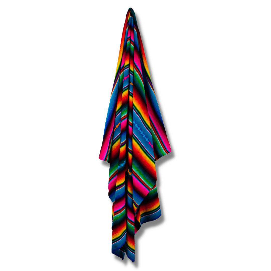 Hacienda Sarape Striped Colorful Blanket - Guatemala - Wander Together Outfitters