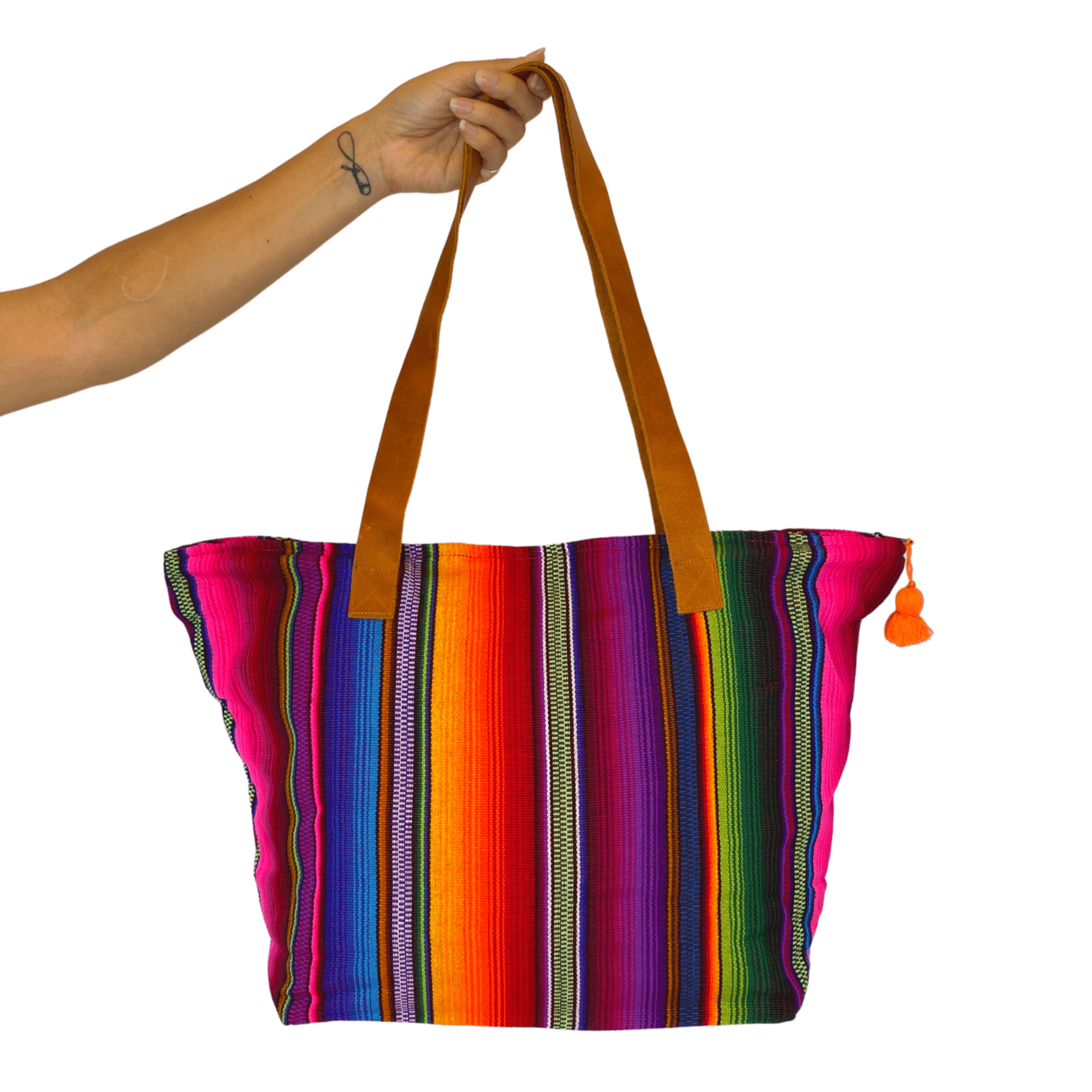 Hacienda Stripe Sustainable Computer Overnight Tote - Guatemala - Wander Together Outfitters
