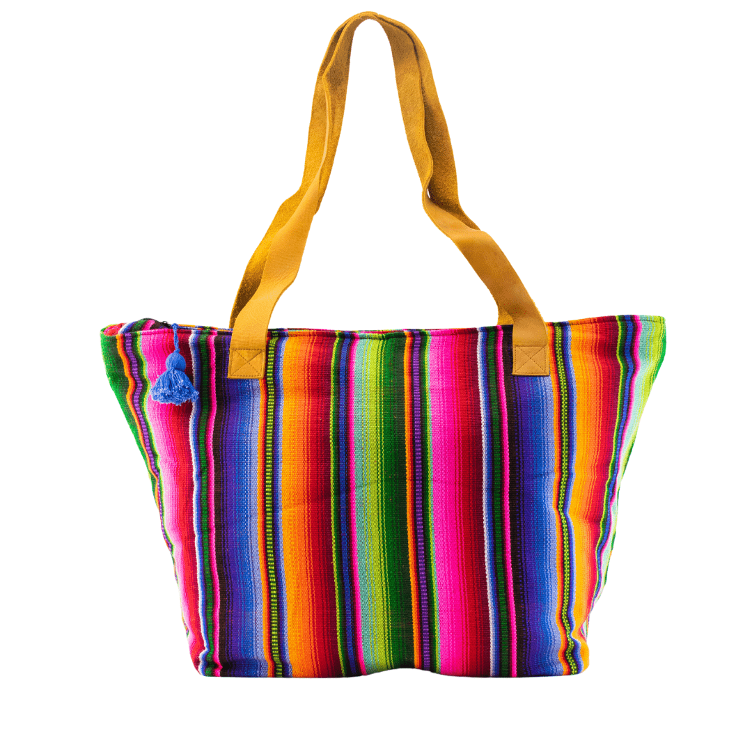 Hacienda Stripe Sustainable Computer Overnight Tote - Guatemala - Wander Together Outfitters