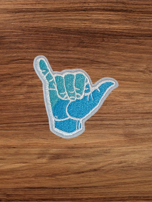 Hang Loose Hand Embroidered Iron on Patch - Shaka - Wander Together Outfitters