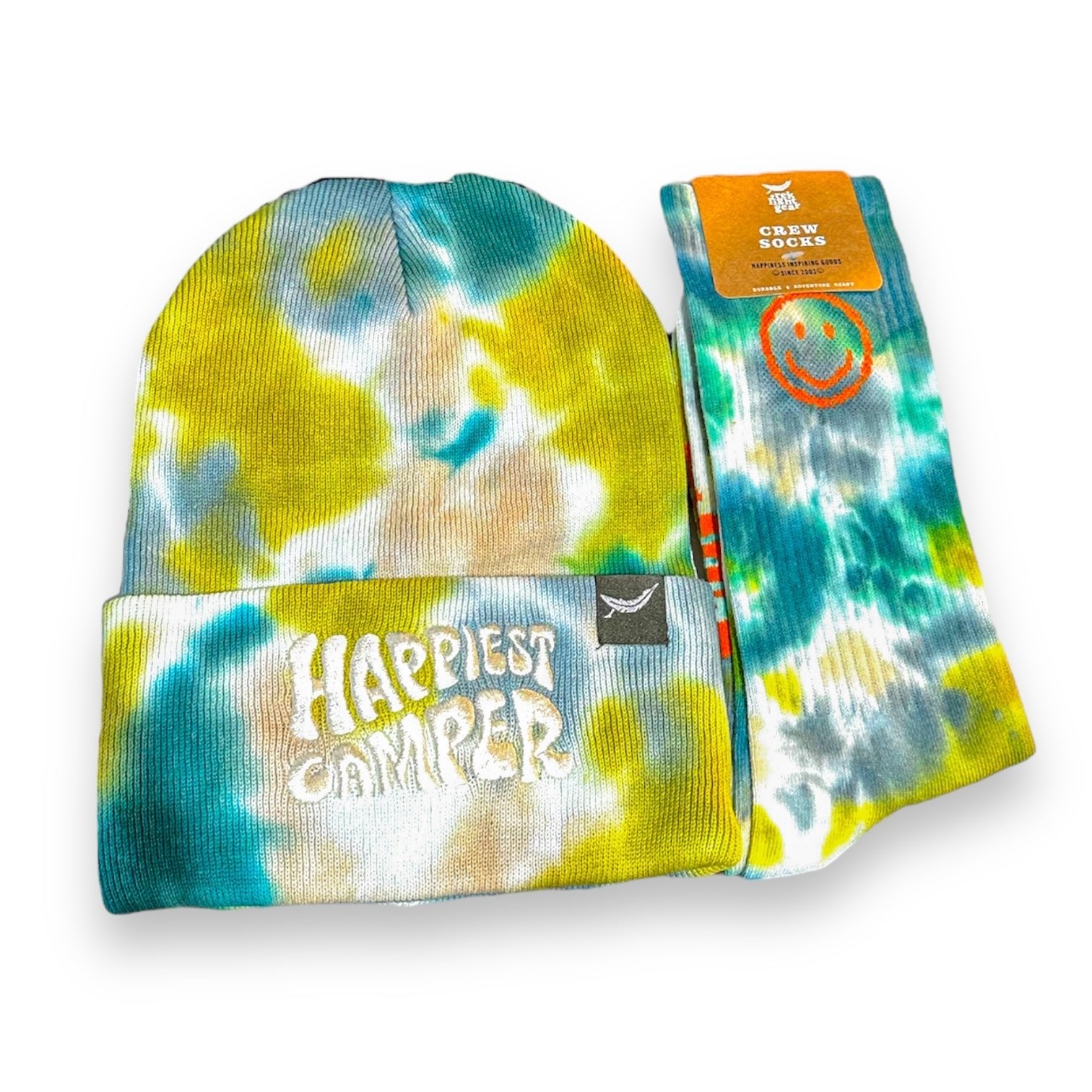 "Happiest Camper" Tie Dye Soft Beanie - Wander Together Outfitters