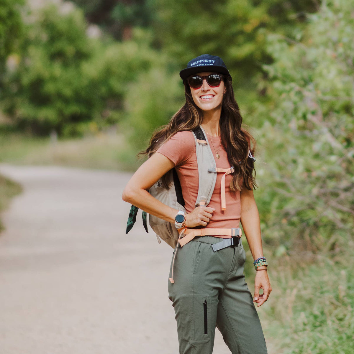 "Happiest Outside" Five Panel Unisex Hat - Wander Together Outfitters