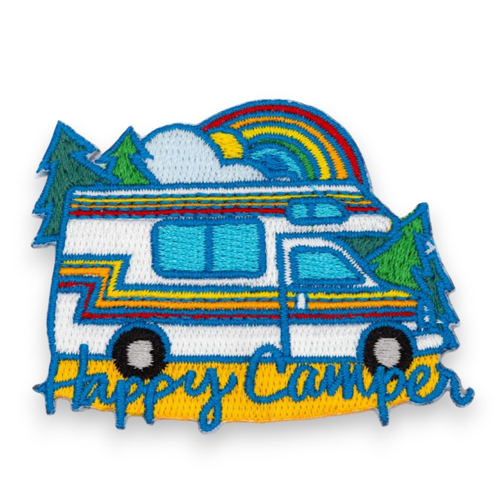 "Happy Camper" Forest RV Iron - On Embroidered Patch - Wander Together Outfitters