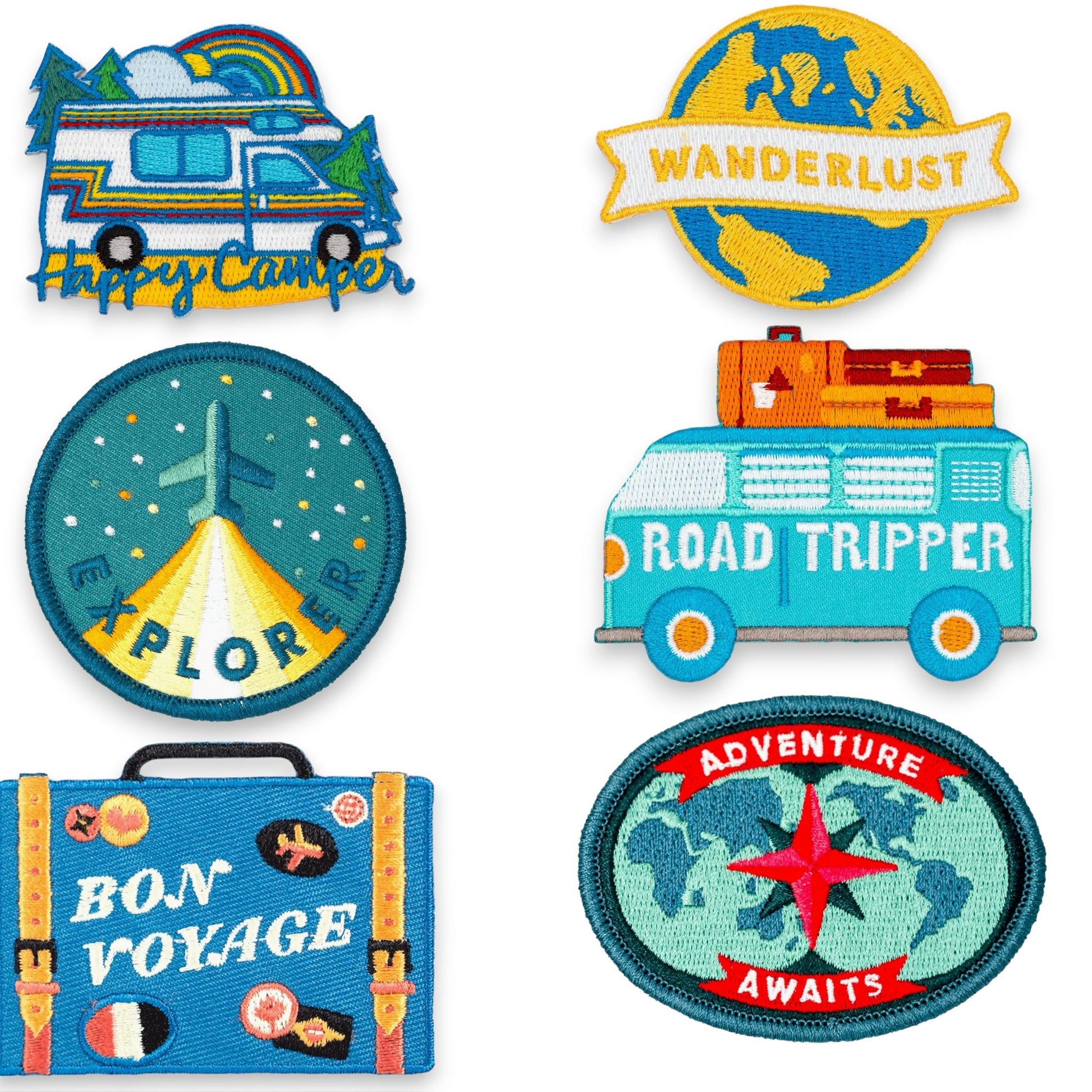 "Happy Camper" Forest RV Iron - On Embroidered Patch - Wander Together Outfitters