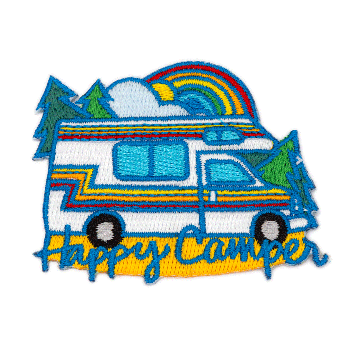 "Happy Camper" Forest RV Iron - On Embroidered Patch - Wander Together Outfitters