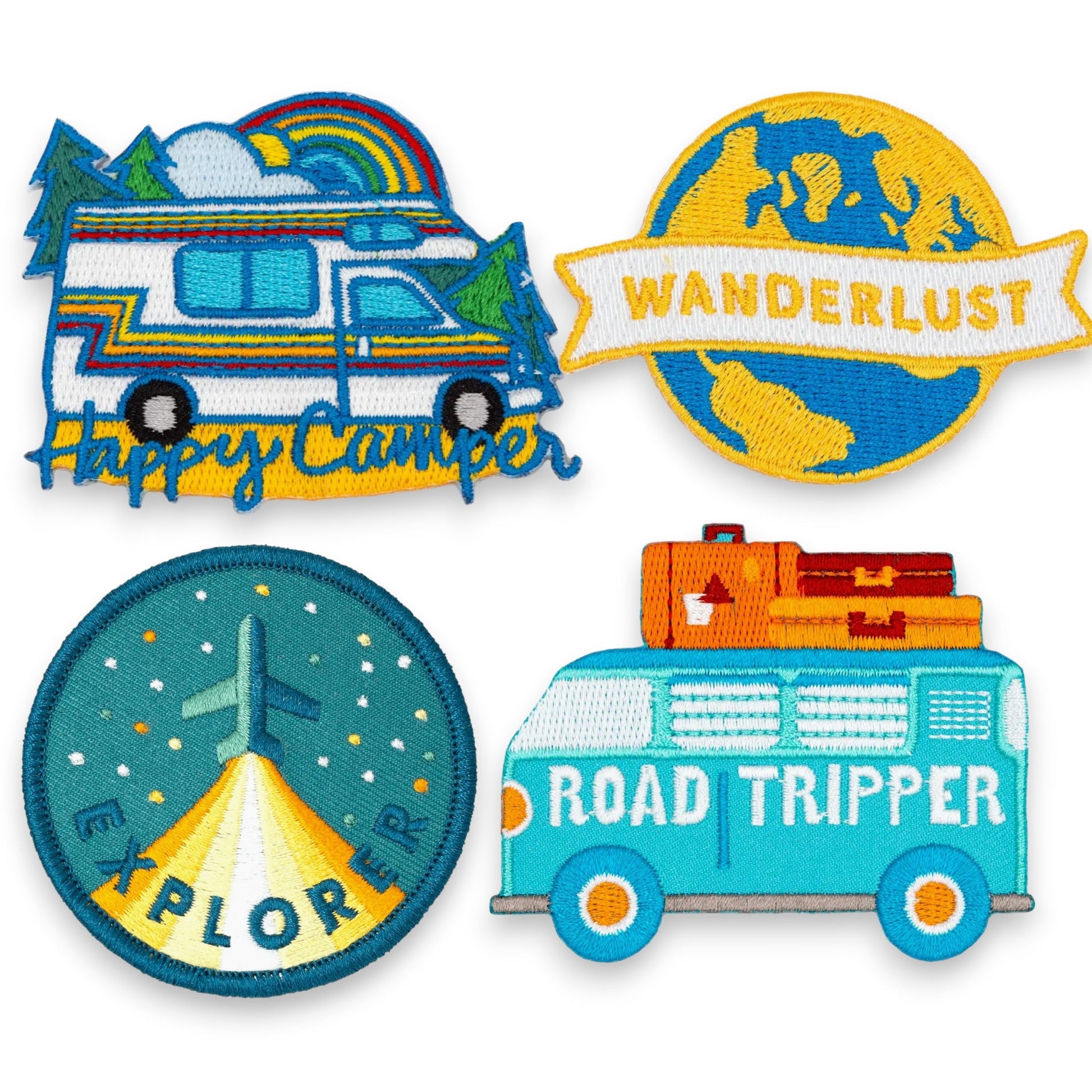 "Happy Camper" Forest RV Iron - On Embroidered Patch - Wander Together Outfitters