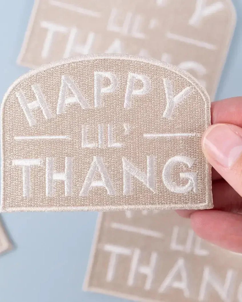 “Happy Lil’ Thang” Embroidered Iron - On Patch Western Southern - Wander Together Outfitters
