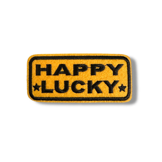 “Happy Lucky” Embroidered Iron On Patch - Wander Together Outfitters