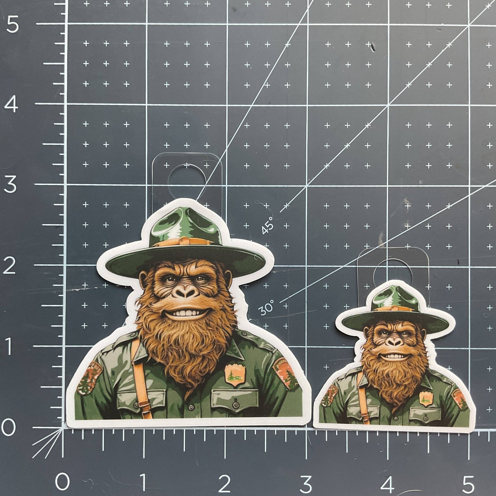 Happy Park Ranger Sasquatch or Bigfoot Vinyl 3" Vinyl Sticker - Wander Together Outfitters