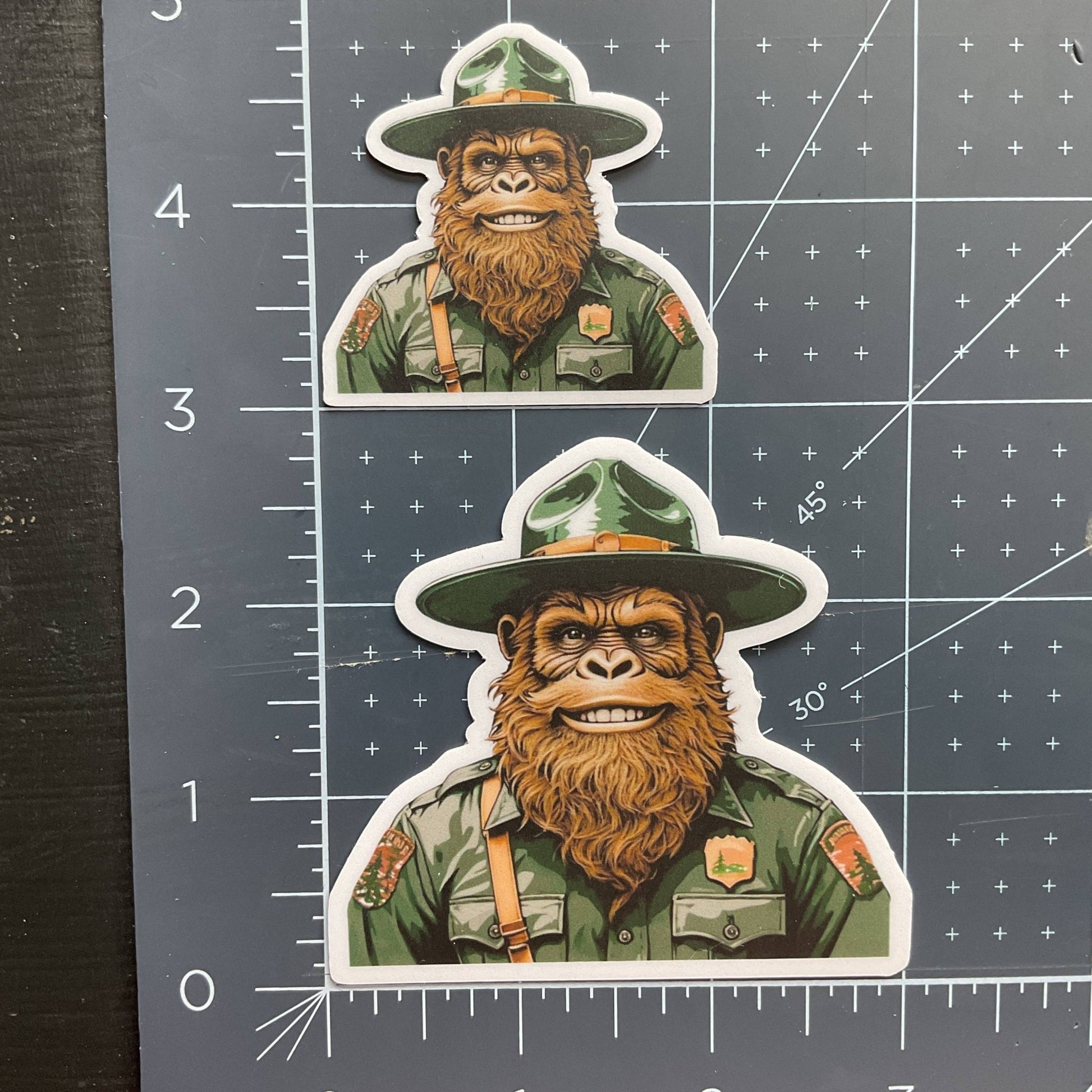 Happy Park Ranger Sasquatch or Bigfoot Vinyl 3" Vinyl Sticker - Wander Together Outfitters