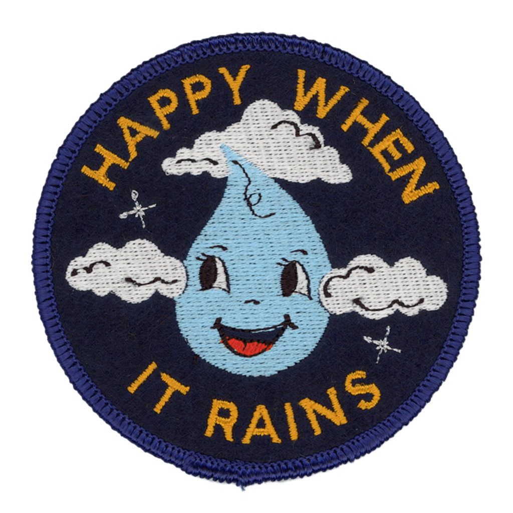 "Happy When It Rains" Iron On Embroidered Patch - Wander Together Outfitters