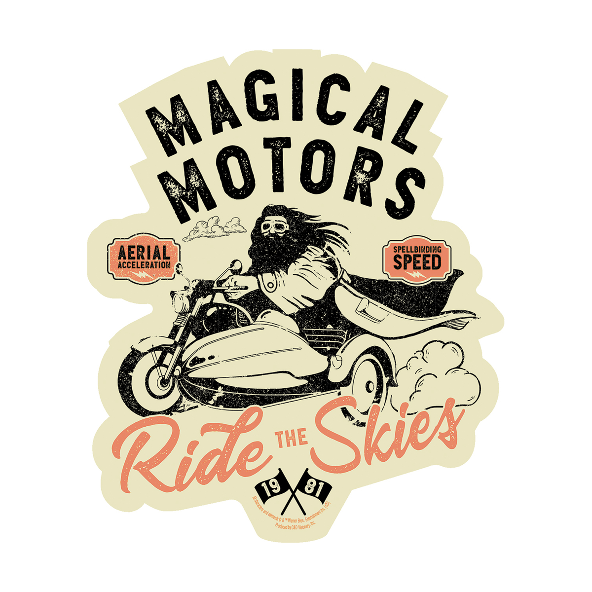 Harry Potter "Magical Motors, Ride The Skies" Large Vinyl Sticker - Wander Together Outfitters