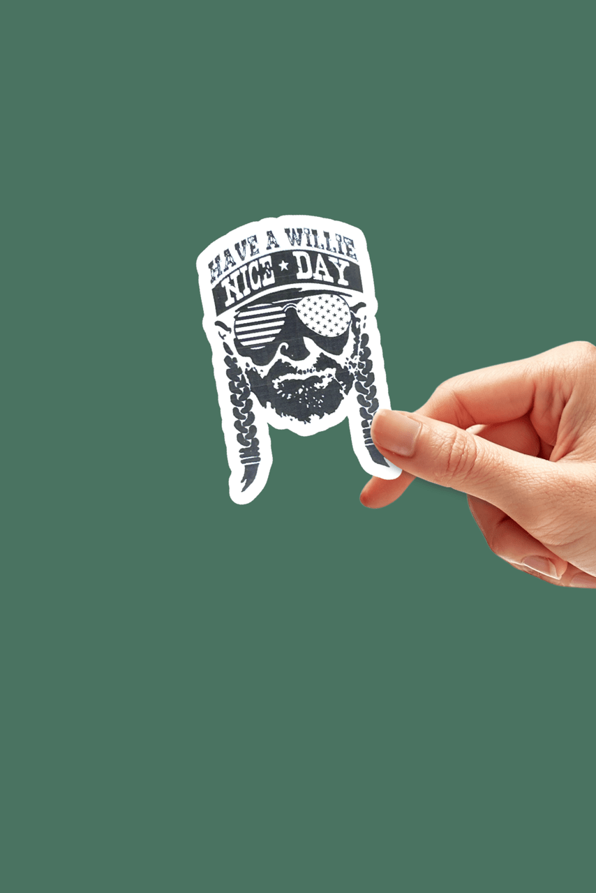 "Have a Willie Nice Day" Willie Nelson Sticker - Wander Together Outfitters