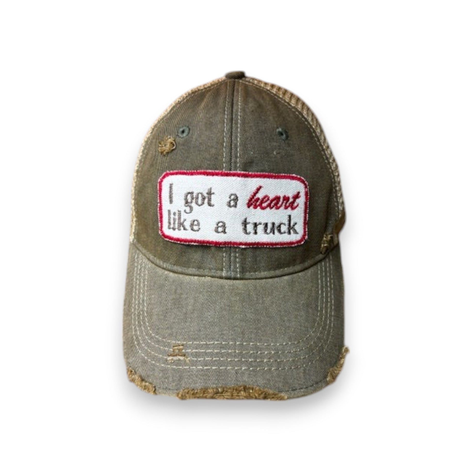 "Heart Like a Truck" Distressed Soft Vintage Cap - Wander Together Outfitters