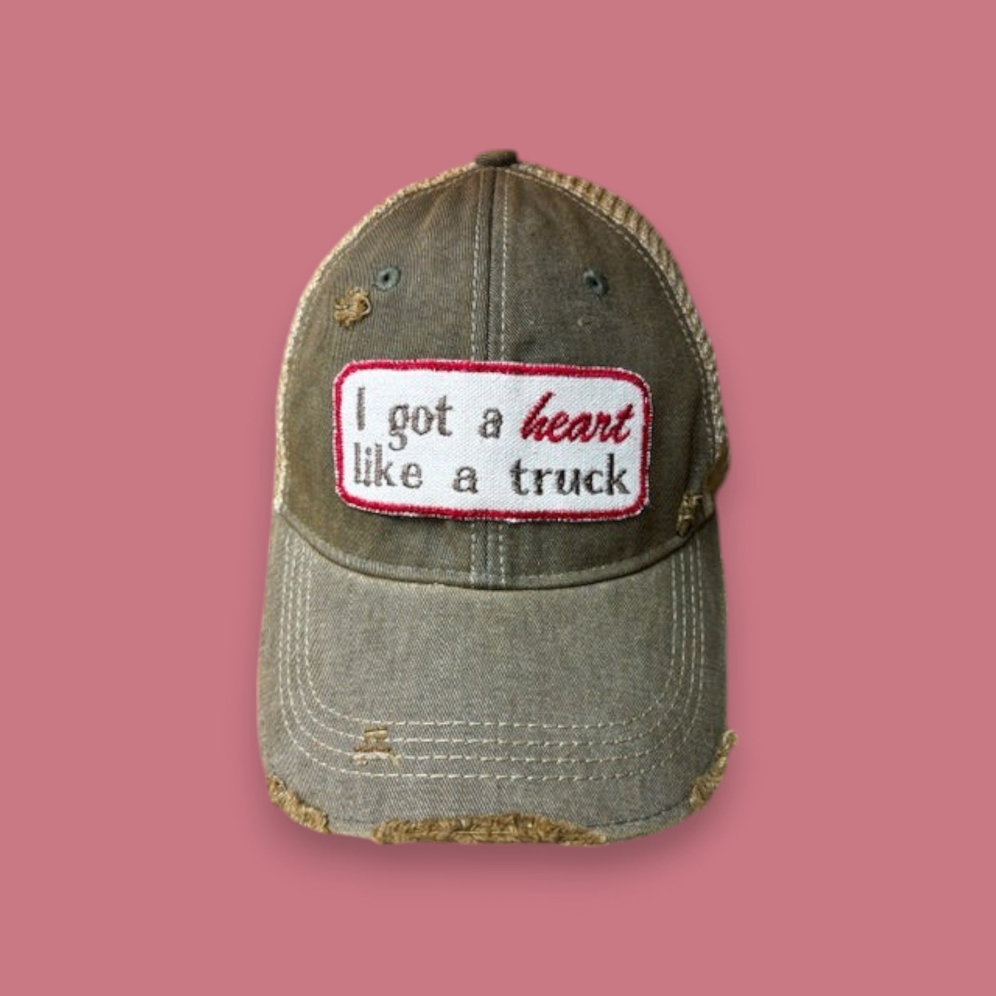 "Heart Like a Truck" Distressed Soft Vintage Cap - Wander Together Outfitters
