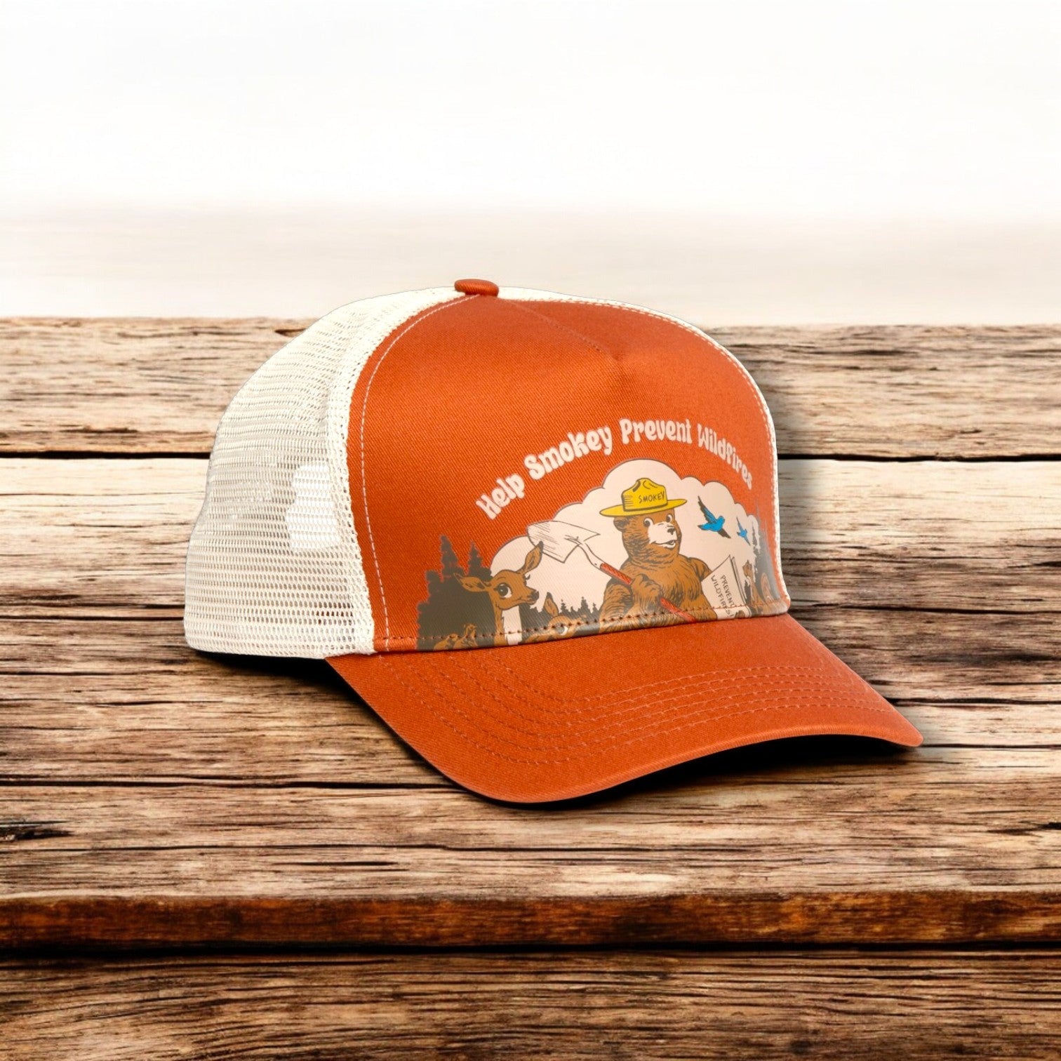 "Help Smokey Bear" 5 - Panel Trucker Hat - Wander Together Outfitters