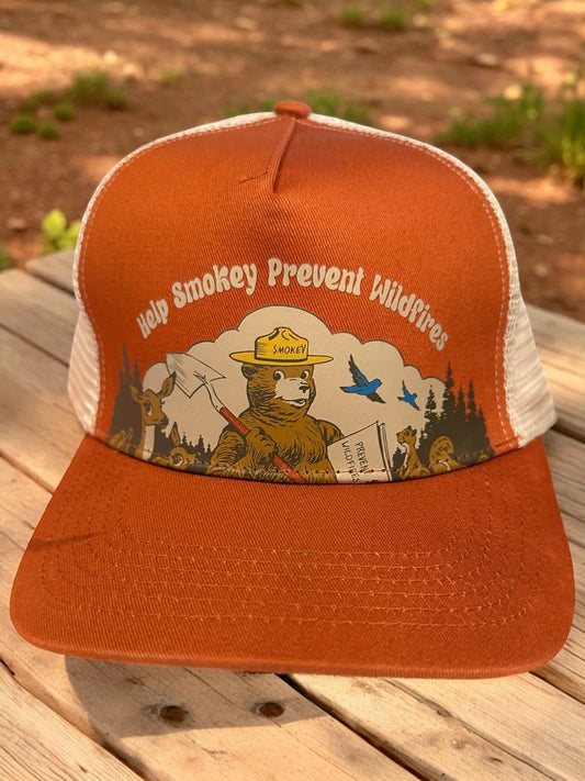 "Help Smokey Bear" 5 - Panel Trucker Hat - Wander Together Outfitters