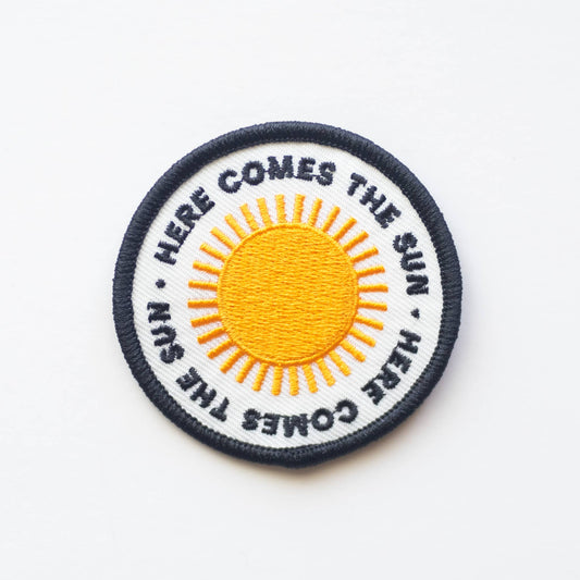 "Here Comes the Sun" Embroidered Iron on Patch - Wander Together Outfitters