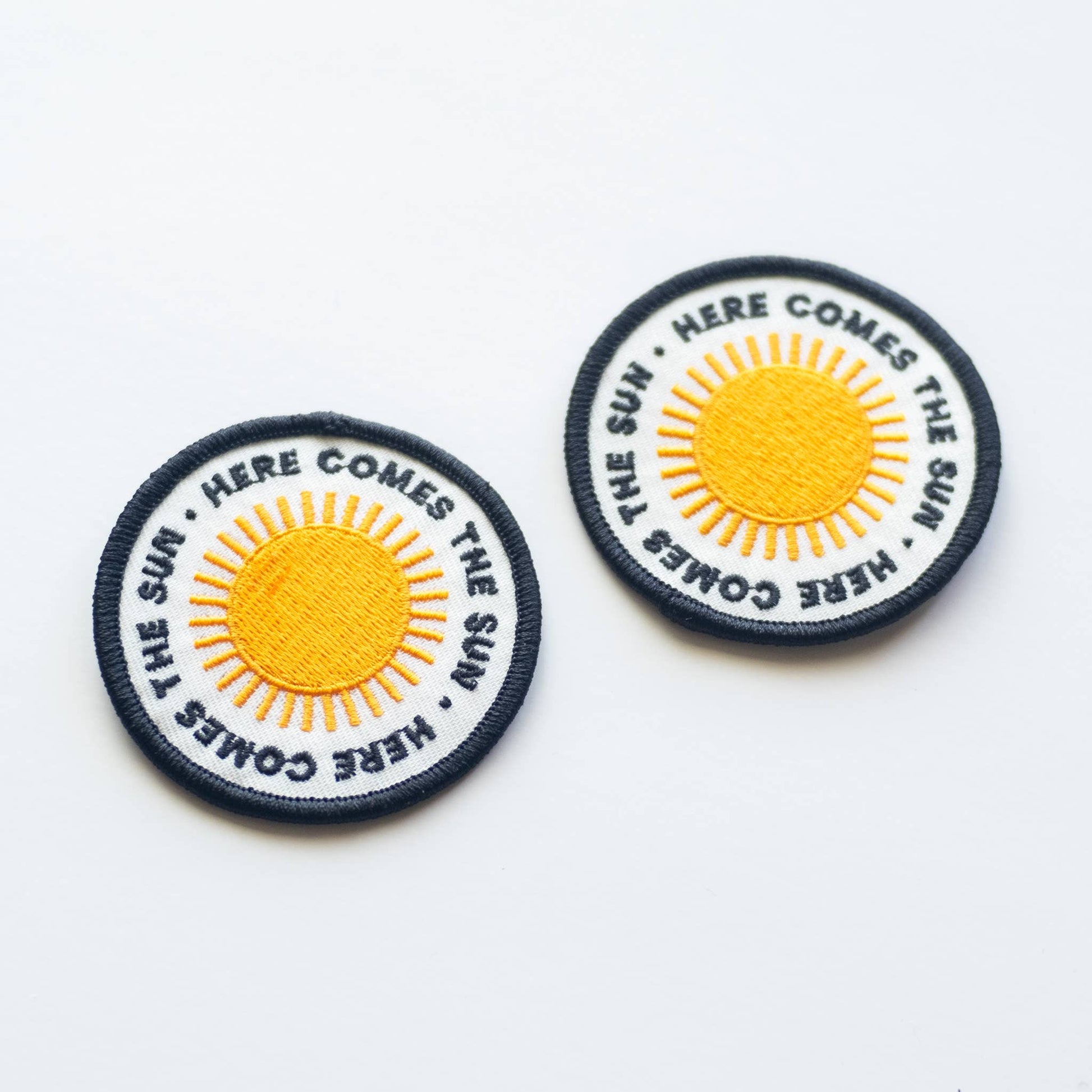 "Here Comes the Sun" Embroidered Iron on Patch - Wander Together Outfitters
