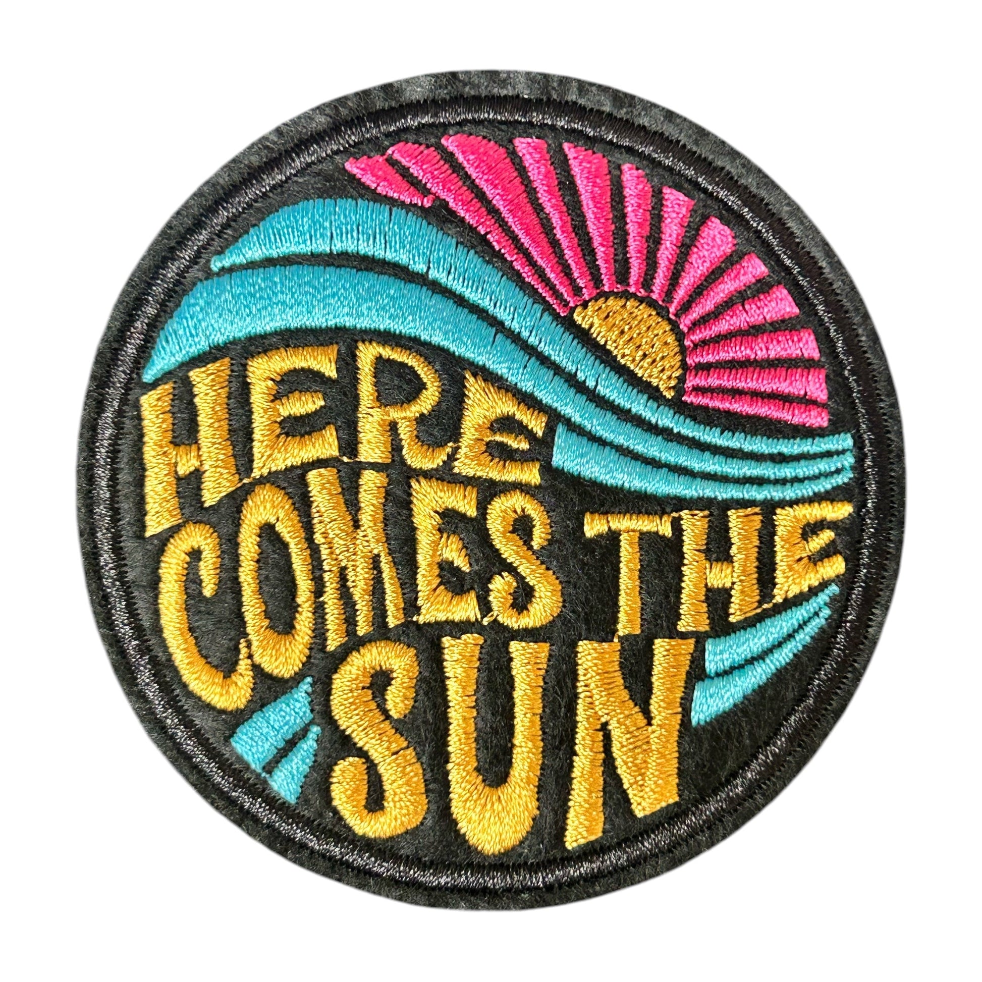 "Here Comes The Sun" Iron On Embroidered Patch - Wander Together Outfitters