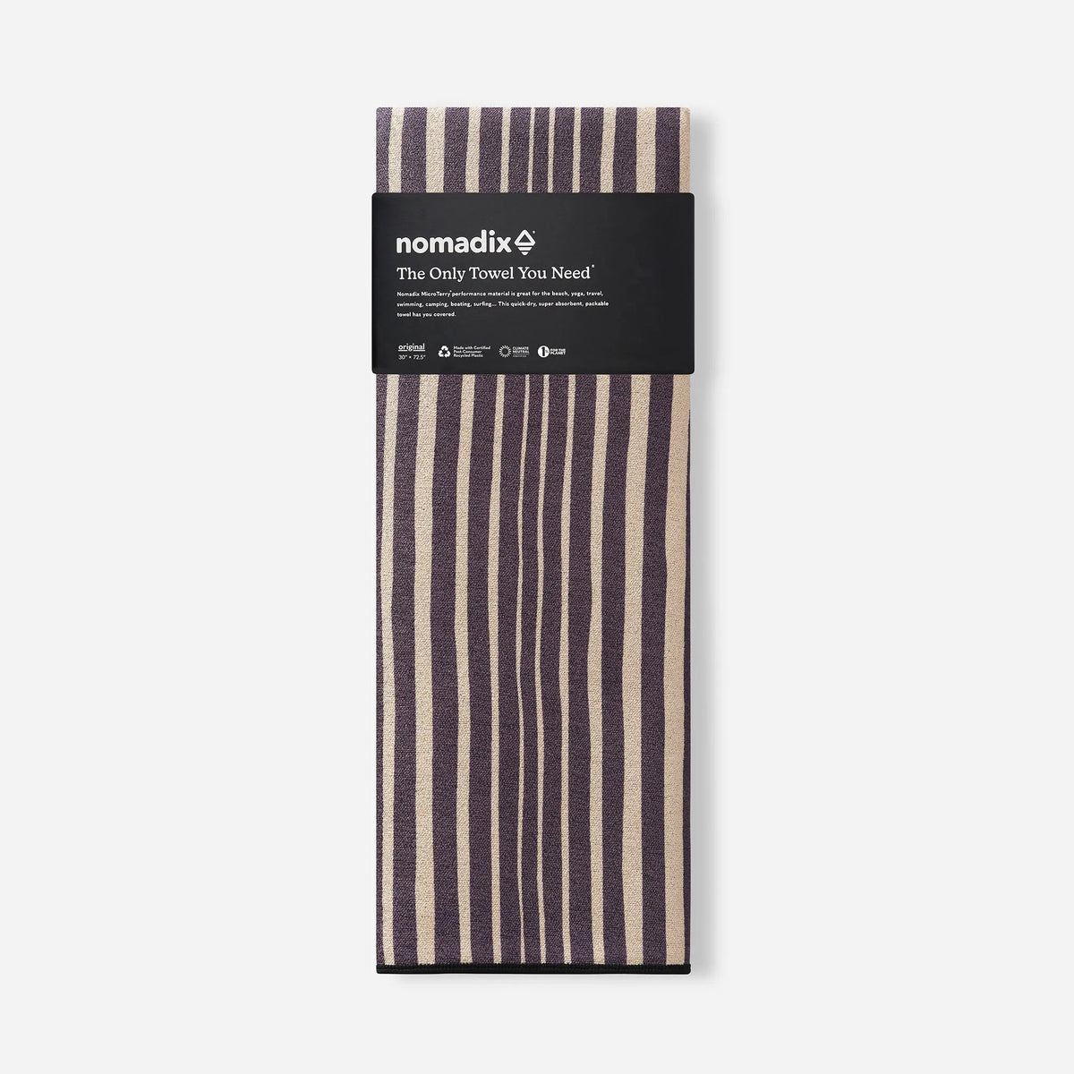 Heritage Stripe Black and Tan Quick Dry Original Towel - Wander Together Outfitters