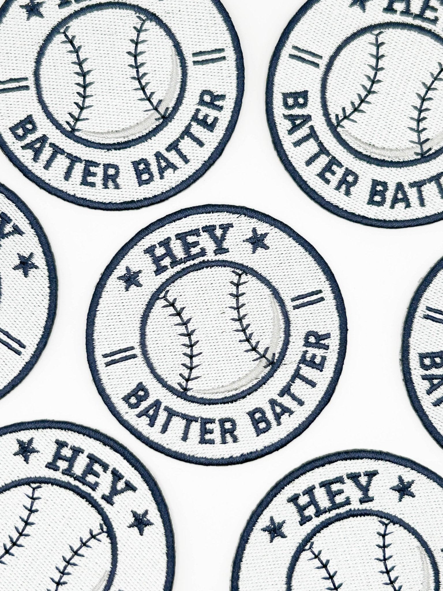 "Hey Batter Batter" Embroidered Iron On Baseball Patch - Wander Together Outfitters