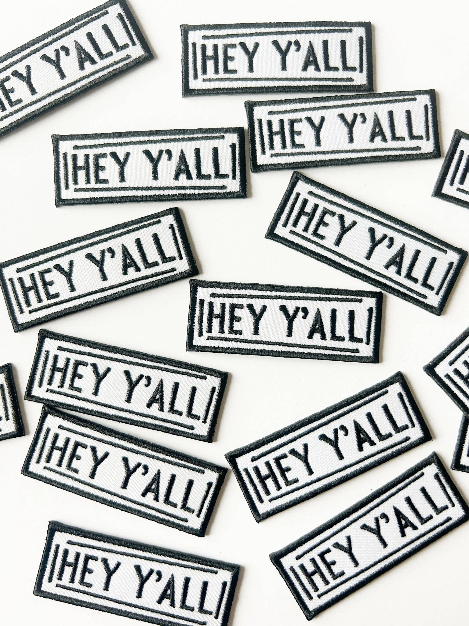 "Hey Y'all" Embroidered Iron - on Patch for Hats, Clothing, Bags - Wander Together Outfitters
