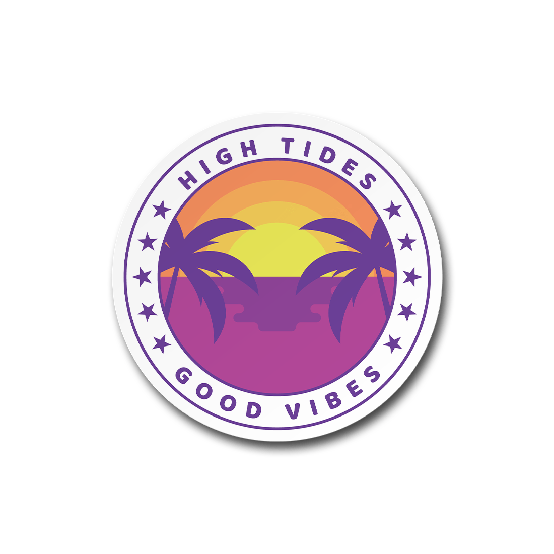 "High Tides Good Vibes" Beach Sticker Vinyl Decal - Wander Together Outfitters
