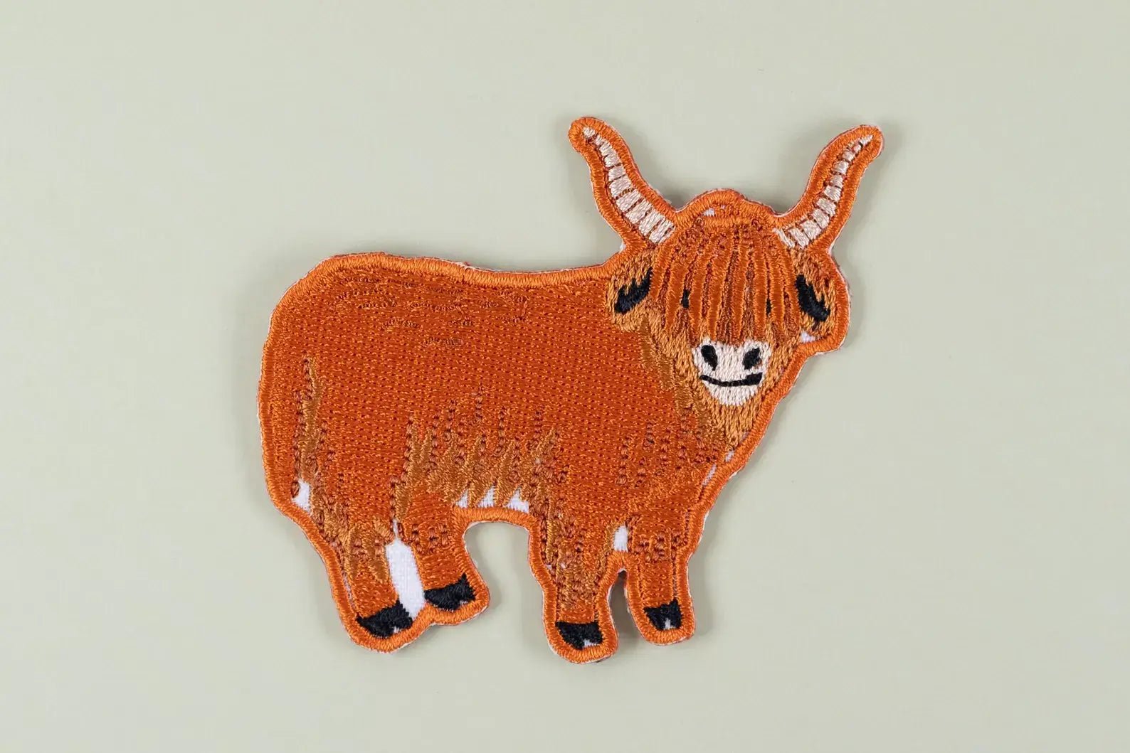 Highland Cow Embroidered Iron On Patch - Wander Together Outfitters