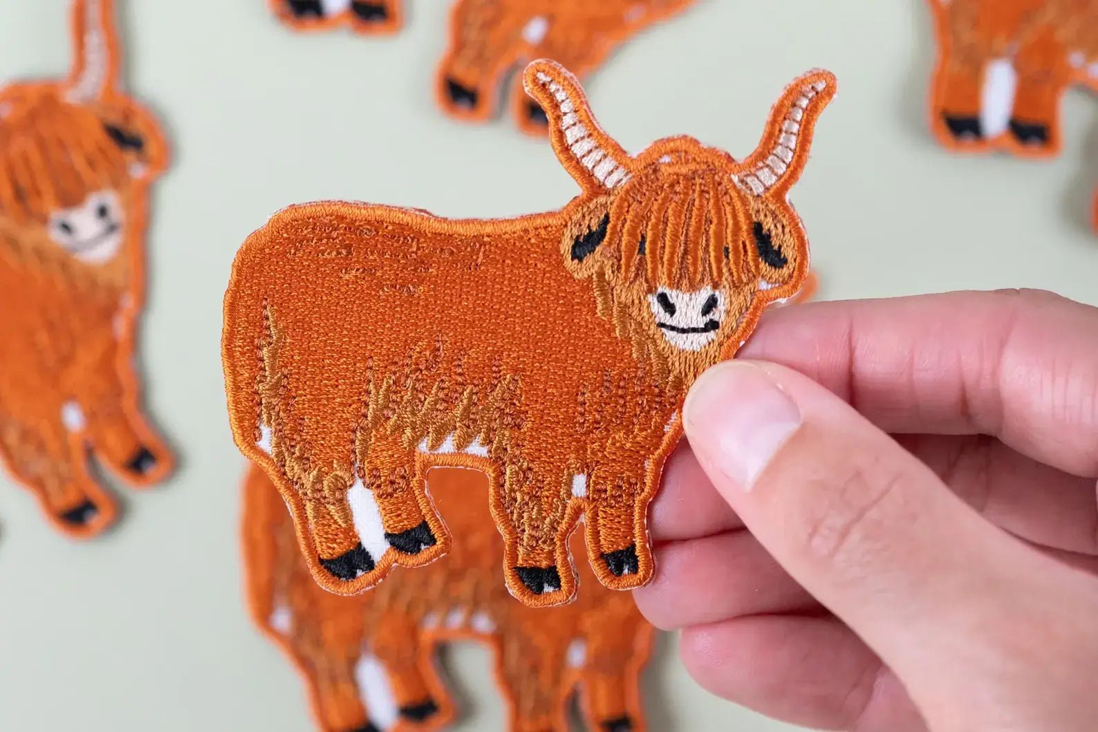 Highland Cow Embroidered Iron On Patch - Wander Together Outfitters