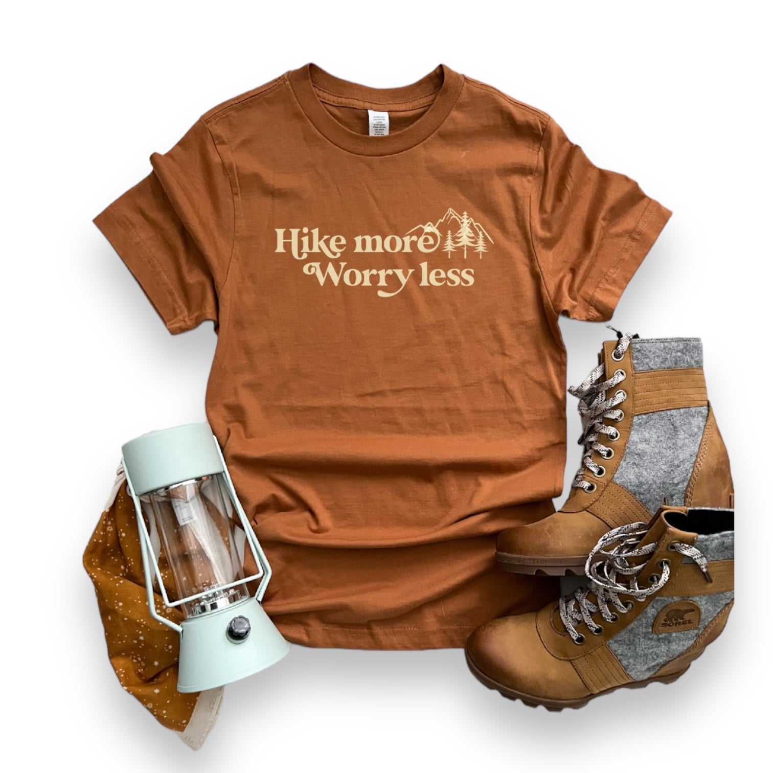 “Hike More Worry Less” T-Shirt (Pre - Order) - Wander Together Outfitters