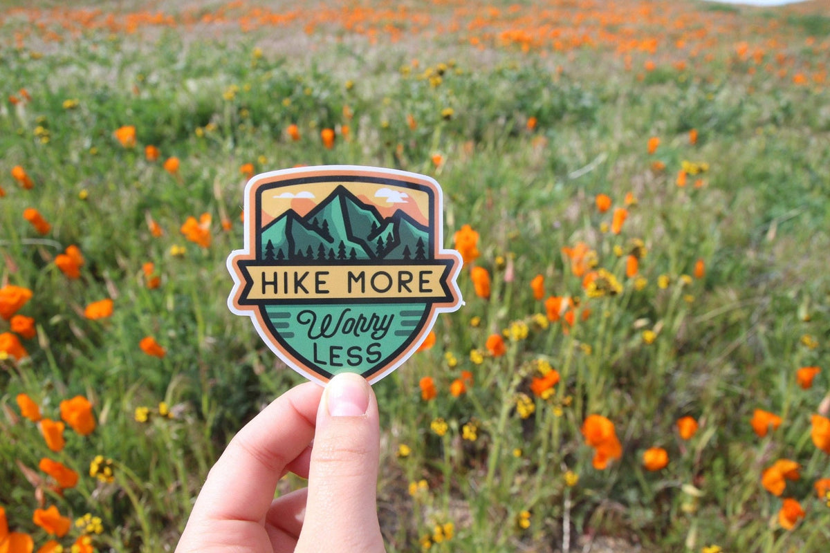 "Hike More Worry Less " Vinyl Sticker - Wander Together Outfitters