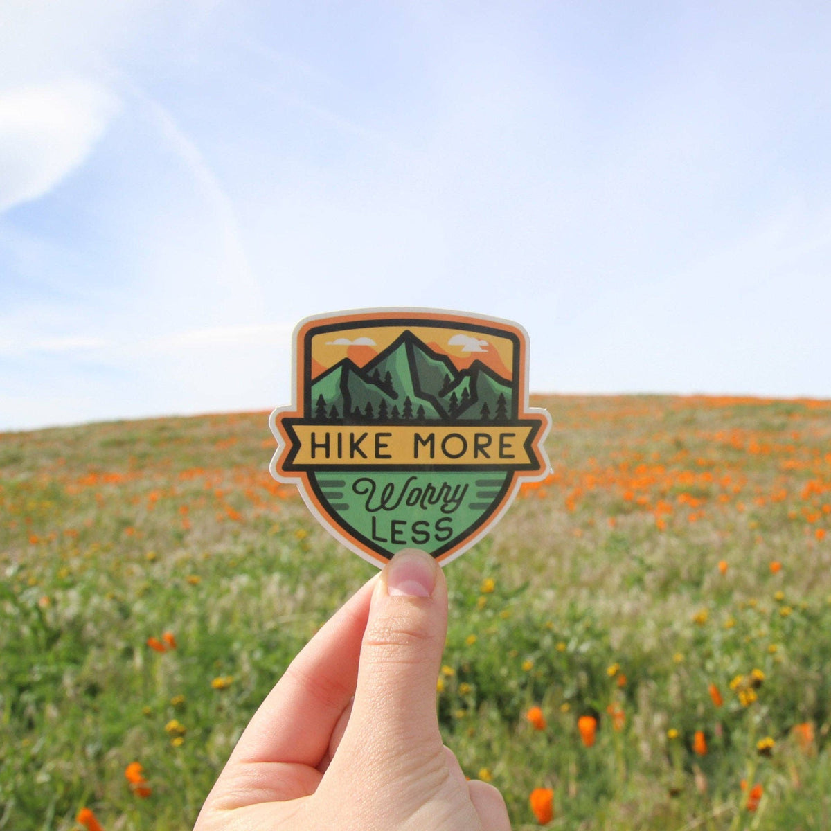"Hike More Worry Less " Vinyl Sticker - Wander Together Outfitters