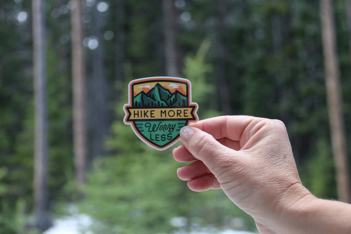 "Hike More Worry Less " Vinyl Sticker - Wander Together Outfitters