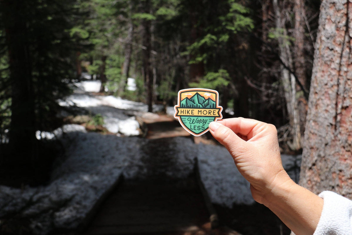 "Hike More Worry Less " Vinyl Sticker - Wander Together Outfitters