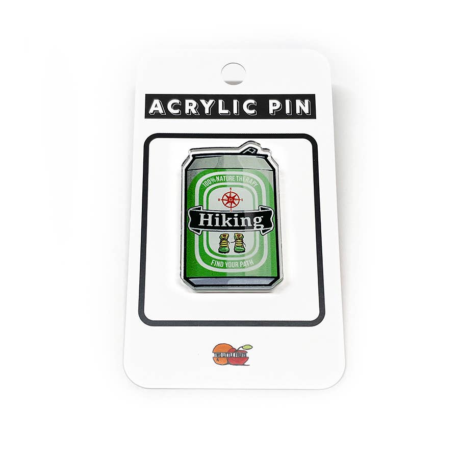 "Hiking Boots" Beer Can Funny Acrylic Pins (CLEARANCE) - Wander Together Outfitters