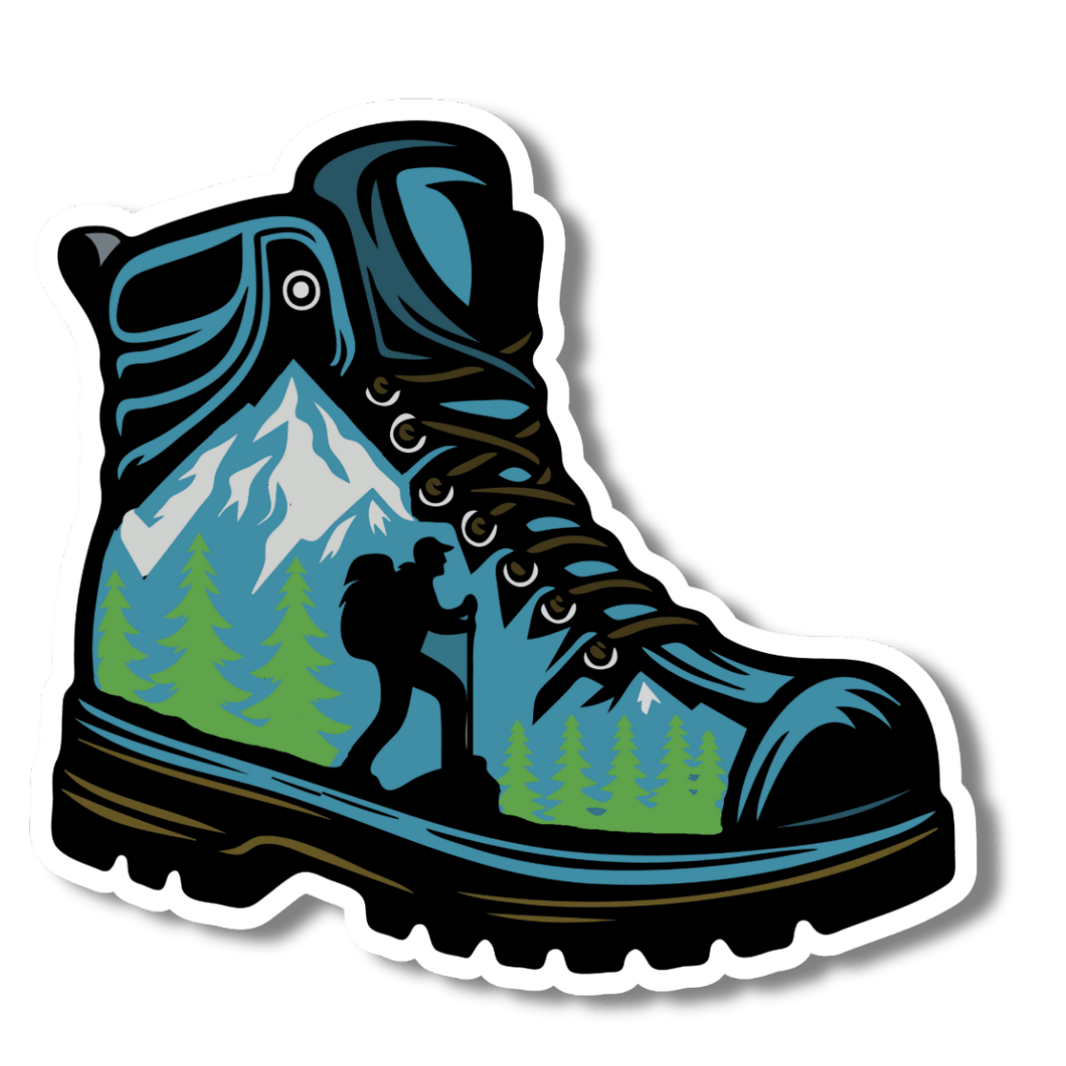 Hiking In The Mountians 3” Vinyl sticker - Hiking Boot - Wander Together Outfitters